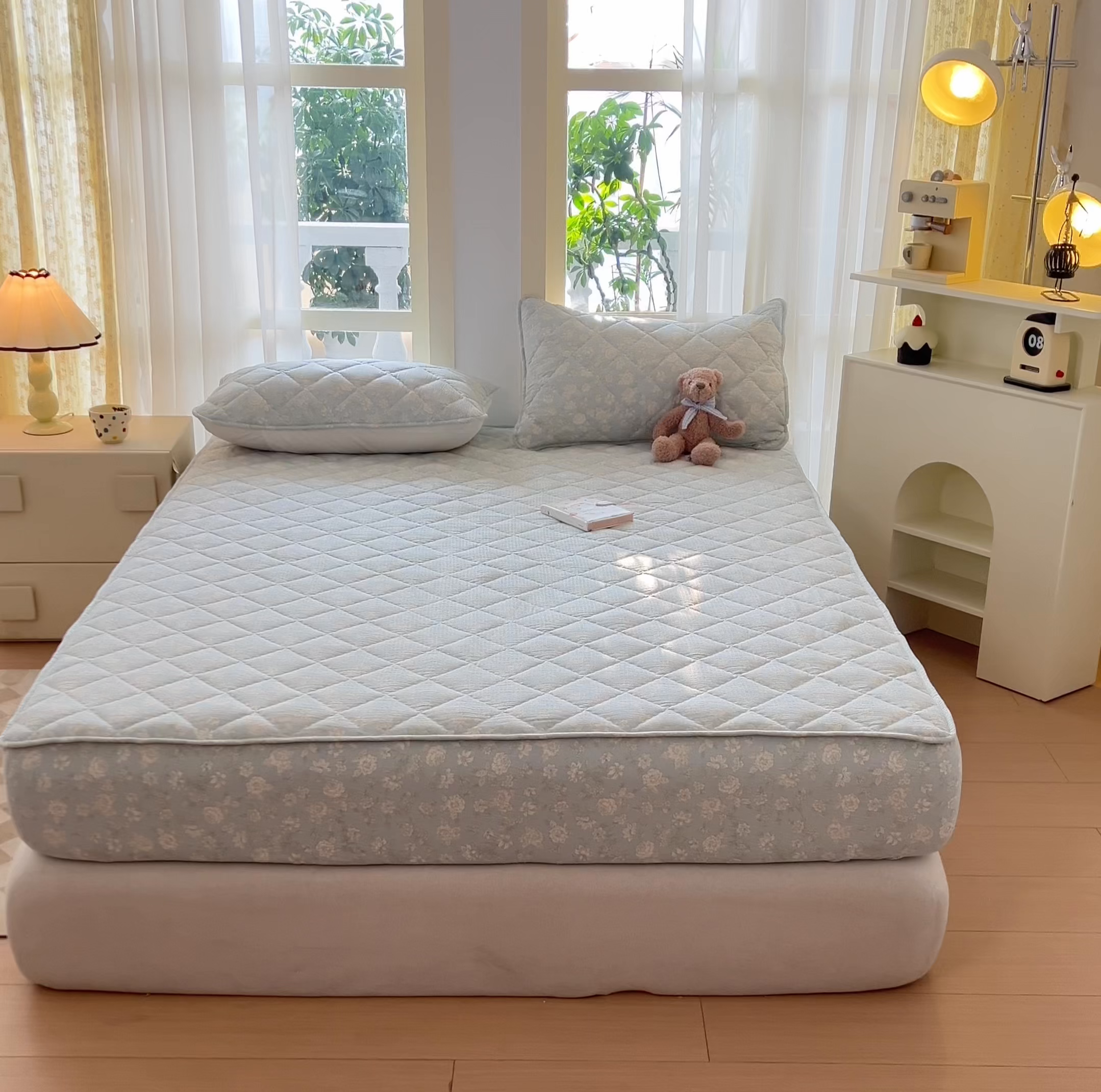 91家纺网 家纺一手货源 找家纺 曼陀罗 2025新款床笠床笠单品床笠单件单床笠 茶花