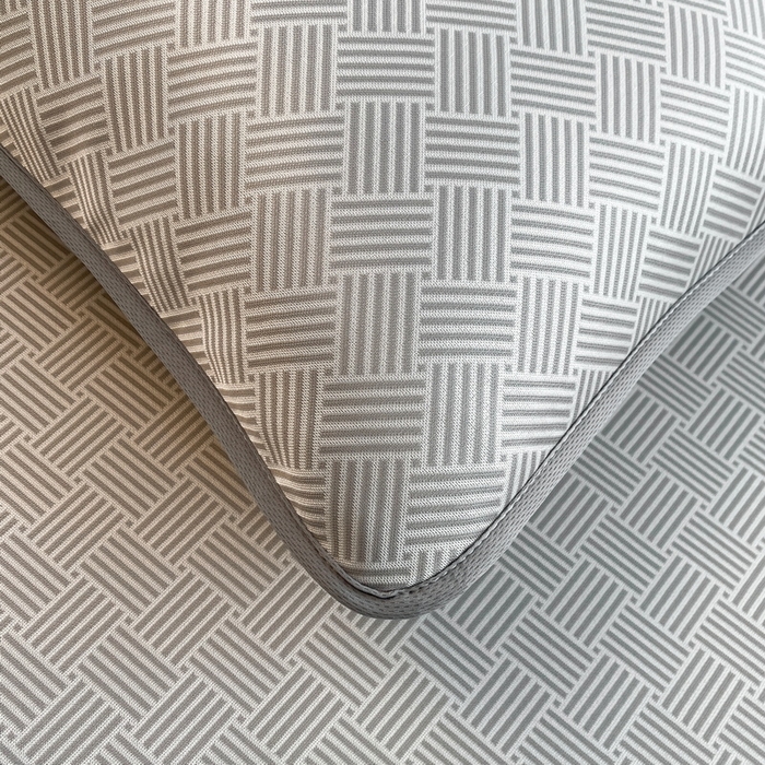 91家纺网 家纺一手货源 找家纺 小叮当家纺仓储工厂店 2025新款凉感三明治冰丝席凉席-芳华系列-床笠款-版本二 芳华床笠-方格纹（灰）