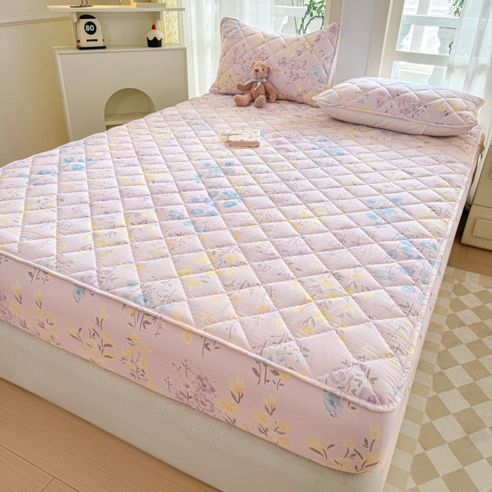 91家纺网 家纺一手货源 找家纺 曼陀罗 2025新款床笠床笠单品床笠单件单床笠 花开半夏-紫