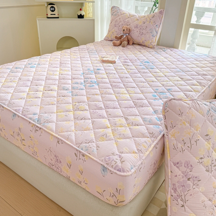 91家纺网 家纺一手货源 找家纺 曼陀罗 2025新款床笠床笠单品床笠单件单床笠 花开半夏-紫