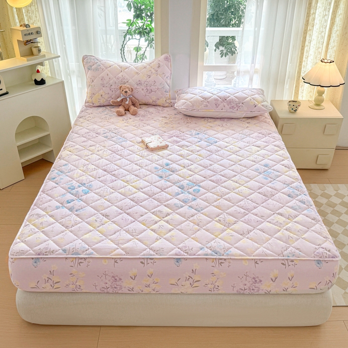 91家纺网 家纺一手货源 找家纺 曼陀罗 2025新款床笠床笠单品床笠单件单床笠 花开半夏-紫