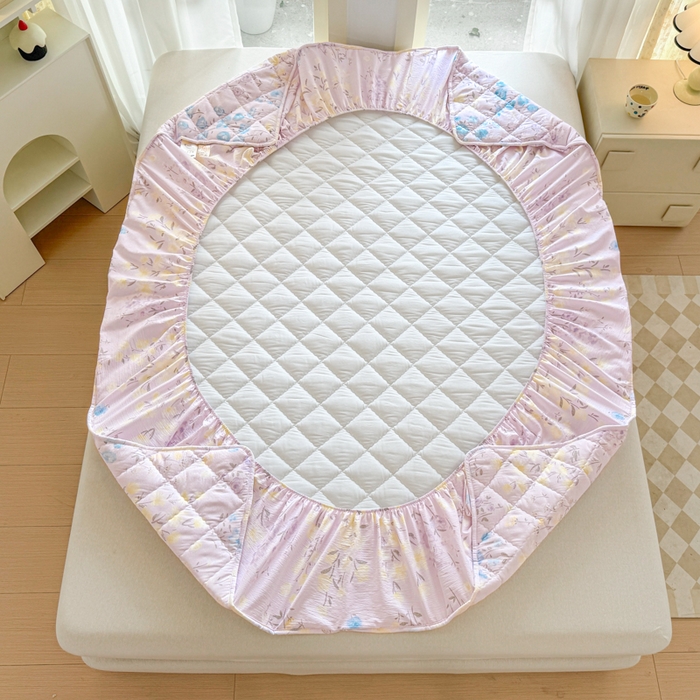 91家纺网 家纺一手货源 找家纺 曼陀罗 2025新款床笠床笠单品床笠单件单床笠 花开半夏-紫