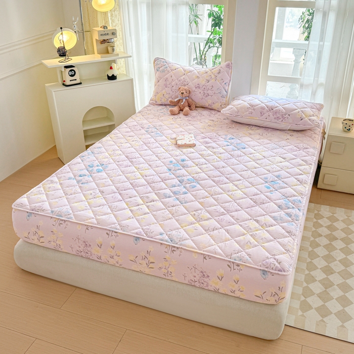 91家纺网 家纺一手货源 找家纺 曼陀罗 2025新款床笠床笠单品床笠单件单床笠 花开半夏-紫