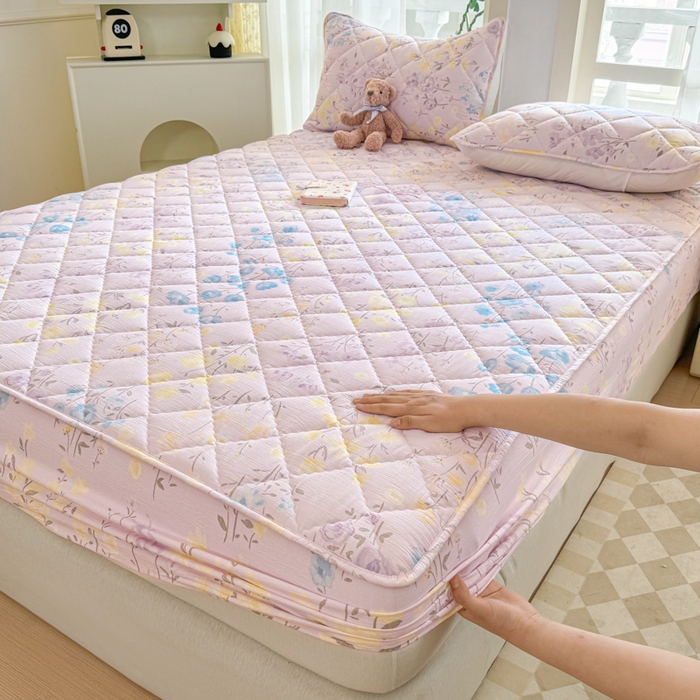 91家纺网 家纺一手货源 找家纺 曼陀罗 2025新款床笠床笠单品床笠单件单床笠 花开半夏-紫