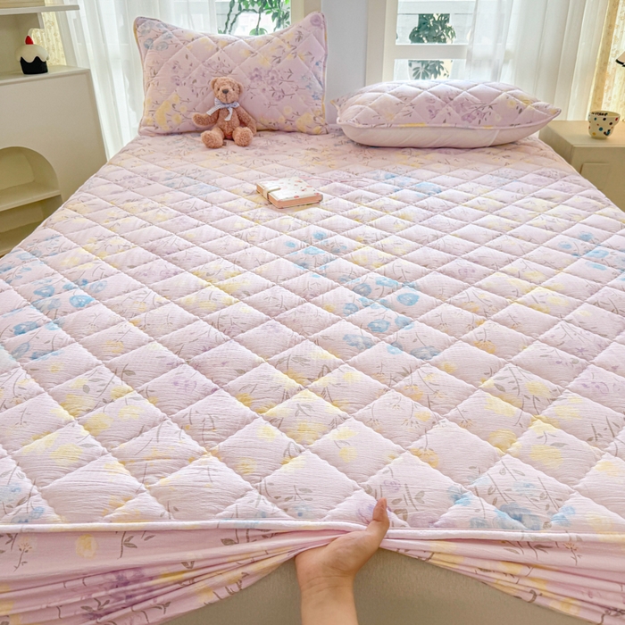 91家纺网 家纺一手货源 找家纺 曼陀罗 2025新款床笠床笠单品床笠单件单床笠 花开半夏-紫