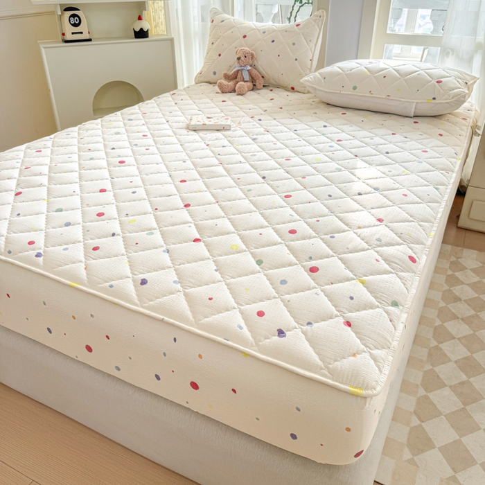 91家纺网 家纺一手货源 找家纺 曼陀罗 2025新款床笠床笠单品床笠单件单床笠 幻彩波点