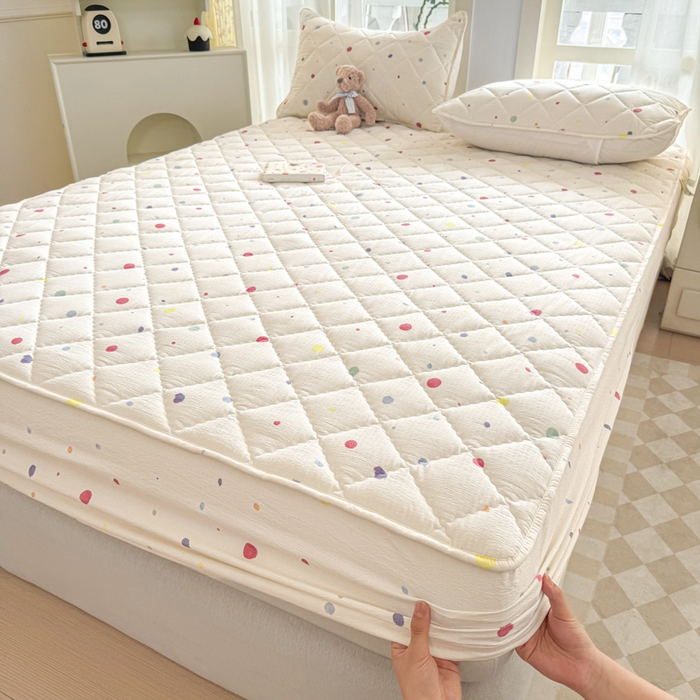 91家纺网 家纺一手货源 找家纺 曼陀罗 2025新款床笠床笠单品床笠单件单床笠 幻彩波点