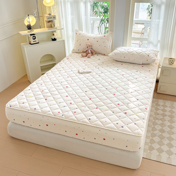 91家纺网 家纺一手货源 找家纺 曼陀罗 2025新款床笠床笠单品床笠单件单床笠 幻彩波点