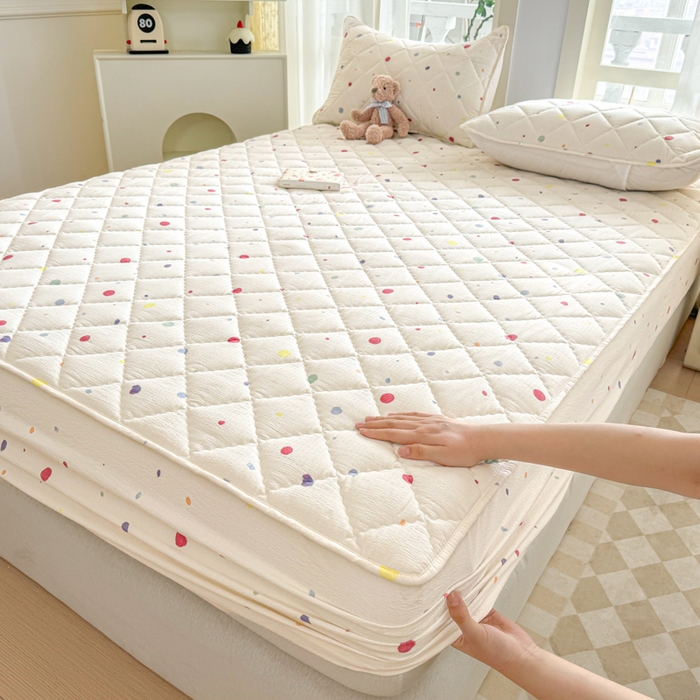 91家纺网 家纺一手货源 找家纺 曼陀罗 2025新款床笠床笠单品床笠单件单床笠 幻彩波点