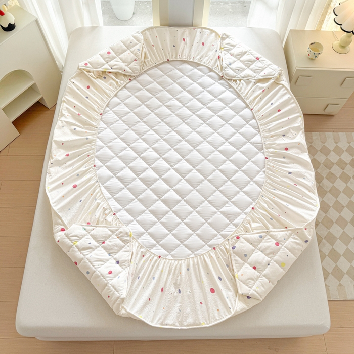 91家纺网 家纺一手货源 找家纺 曼陀罗 2025新款床笠床笠单品床笠单件单床笠 幻彩波点