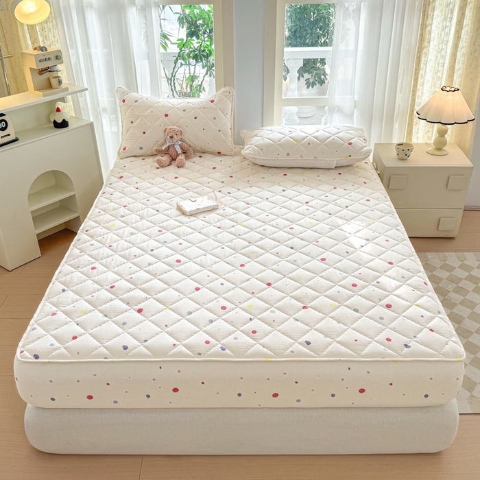 91家纺网 家纺一手货源 找家纺 曼陀罗 2025新款床笠床笠单品床笠单件单床笠 幻彩波点