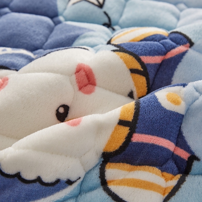 91家纺网 家纺一手货源 找家纺 奇丝雅 2025新款A类牛奶绒床褥床垫软垫家用学生宿舍上下铺寝室床护垫夹棉褥子-大床款单件 月亮熊