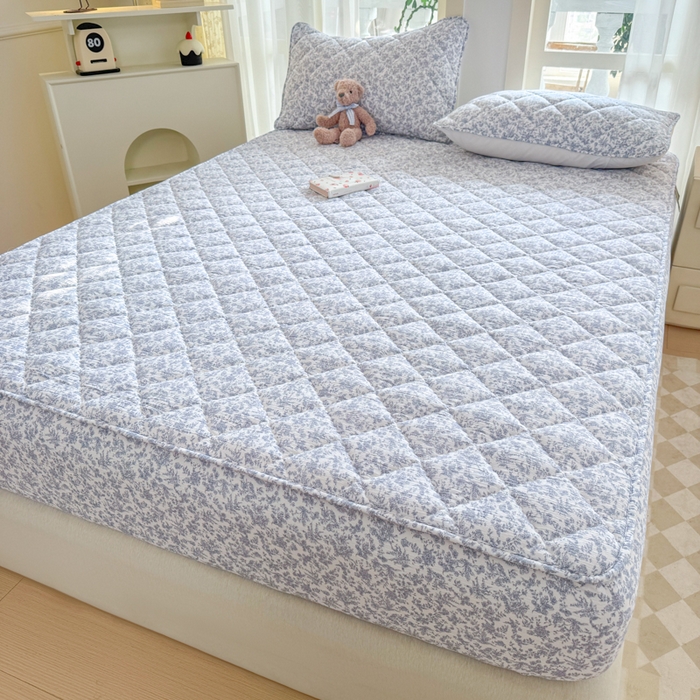 91家纺网 家纺一手货源 找家纺 曼陀罗 2025新款床笠床笠单品床笠单件单床笠 蓝枝语