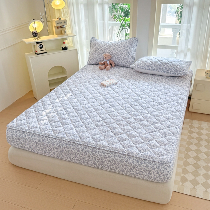 91家纺网 家纺一手货源 找家纺 曼陀罗 2025新款床笠床笠单品床笠单件单床笠 蓝枝语