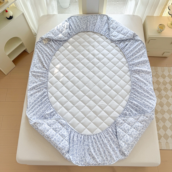 91家纺网 家纺一手货源 找家纺 曼陀罗 2025新款床笠床笠单品床笠单件单床笠 蓝枝语