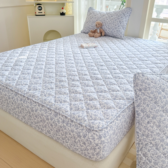 91家纺网 家纺一手货源 找家纺 曼陀罗 2025新款床笠床笠单品床笠单件单床笠 蓝枝语