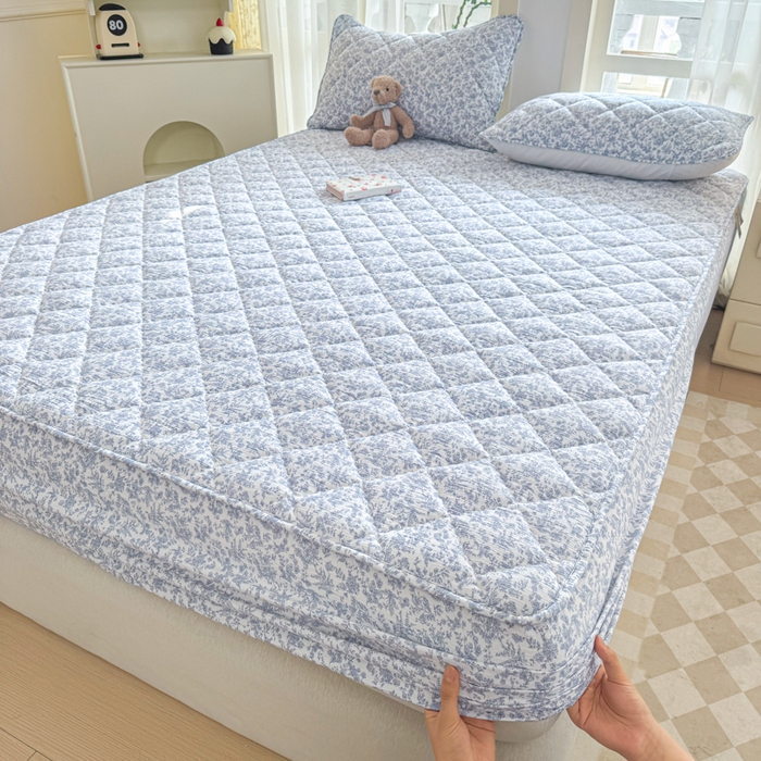 91家纺网 家纺一手货源 找家纺 曼陀罗 2025新款床笠床笠单品床笠单件单床笠 蓝枝语