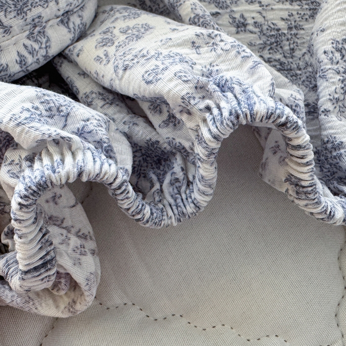 91家纺网 家纺一手货源 找家纺 曼陀罗 2025新款床笠床笠单品床笠单件单床笠 蓝枝语