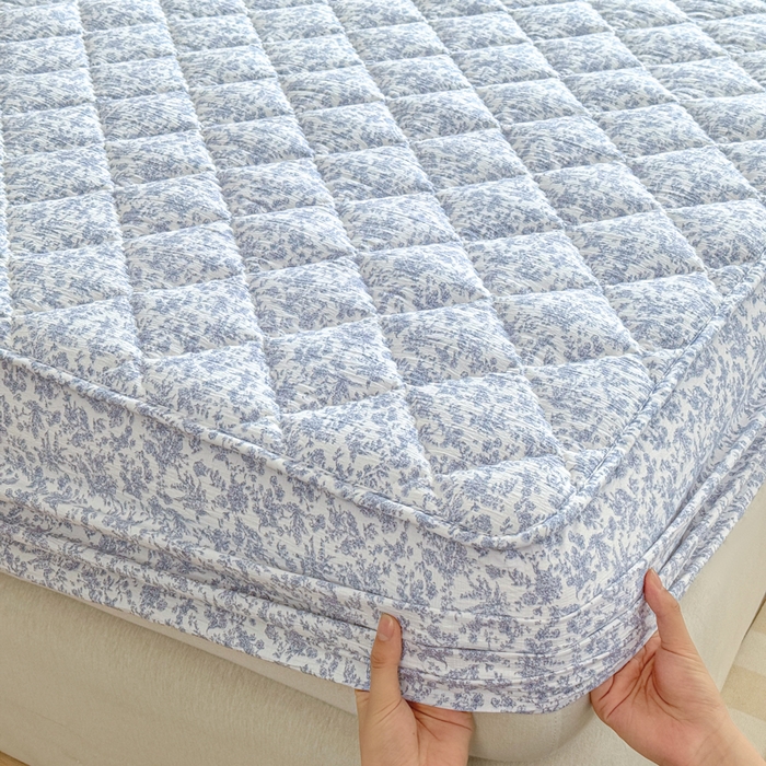 91家纺网 家纺一手货源 找家纺 曼陀罗 2025新款床笠床笠单品床笠单件单床笠 蓝枝语