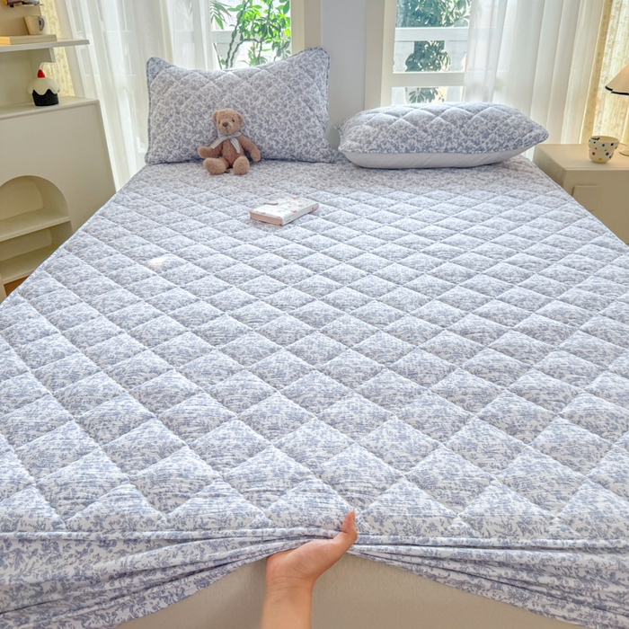 91家纺网 家纺一手货源 找家纺 曼陀罗 2025新款床笠床笠单品床笠单件单床笠 蓝枝语