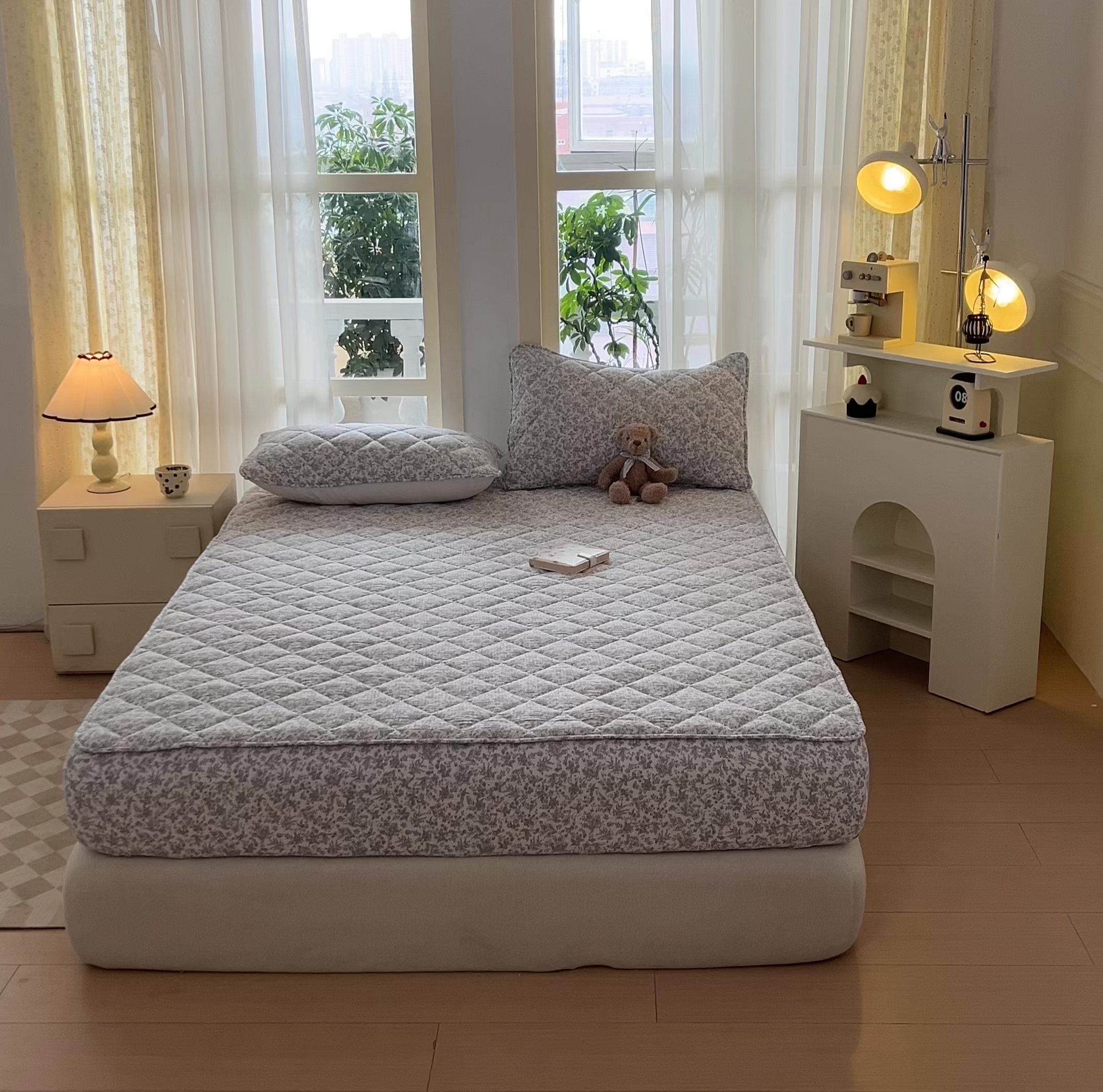 91家纺网 家纺一手货源 找家纺 曼陀罗 2025新款床笠床笠单品床笠单件单床笠 蓝枝语