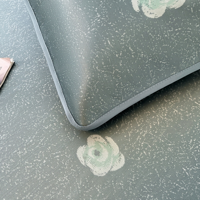 91家纺网 家纺一手货源 找家纺 小叮当家纺仓储工厂店 2025新款凉感三明治冰丝席凉席-芳华系列-床笠款-版本二 芳华床笠-花朵（蓝）