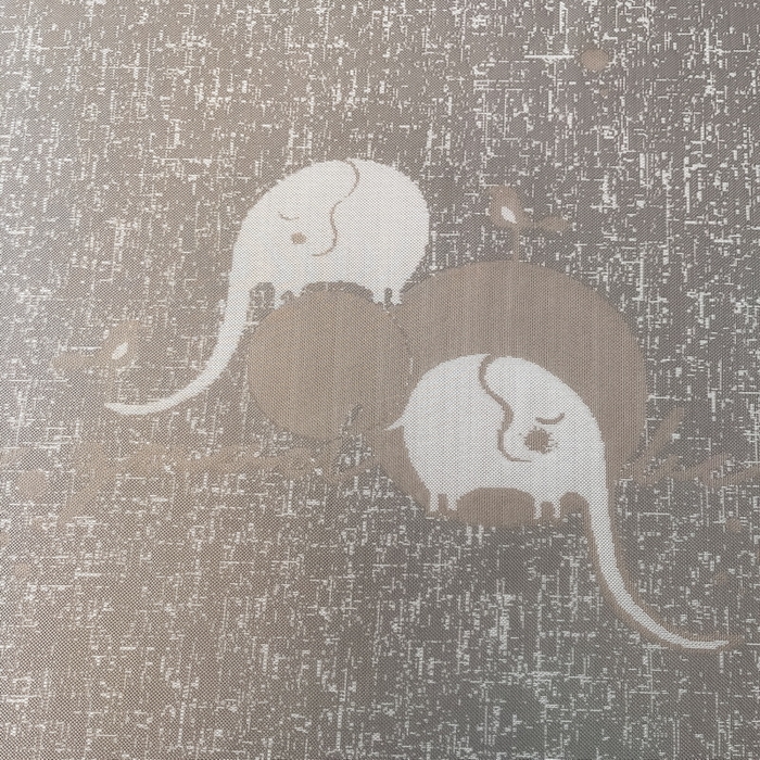 91家纺网 家纺一手货源 找家纺 小叮当家纺仓储工厂店 2025新款凉感三明治冰丝席凉席-芳华系列-床笠款-版本二 芳华床笠-卡通小象（灰）