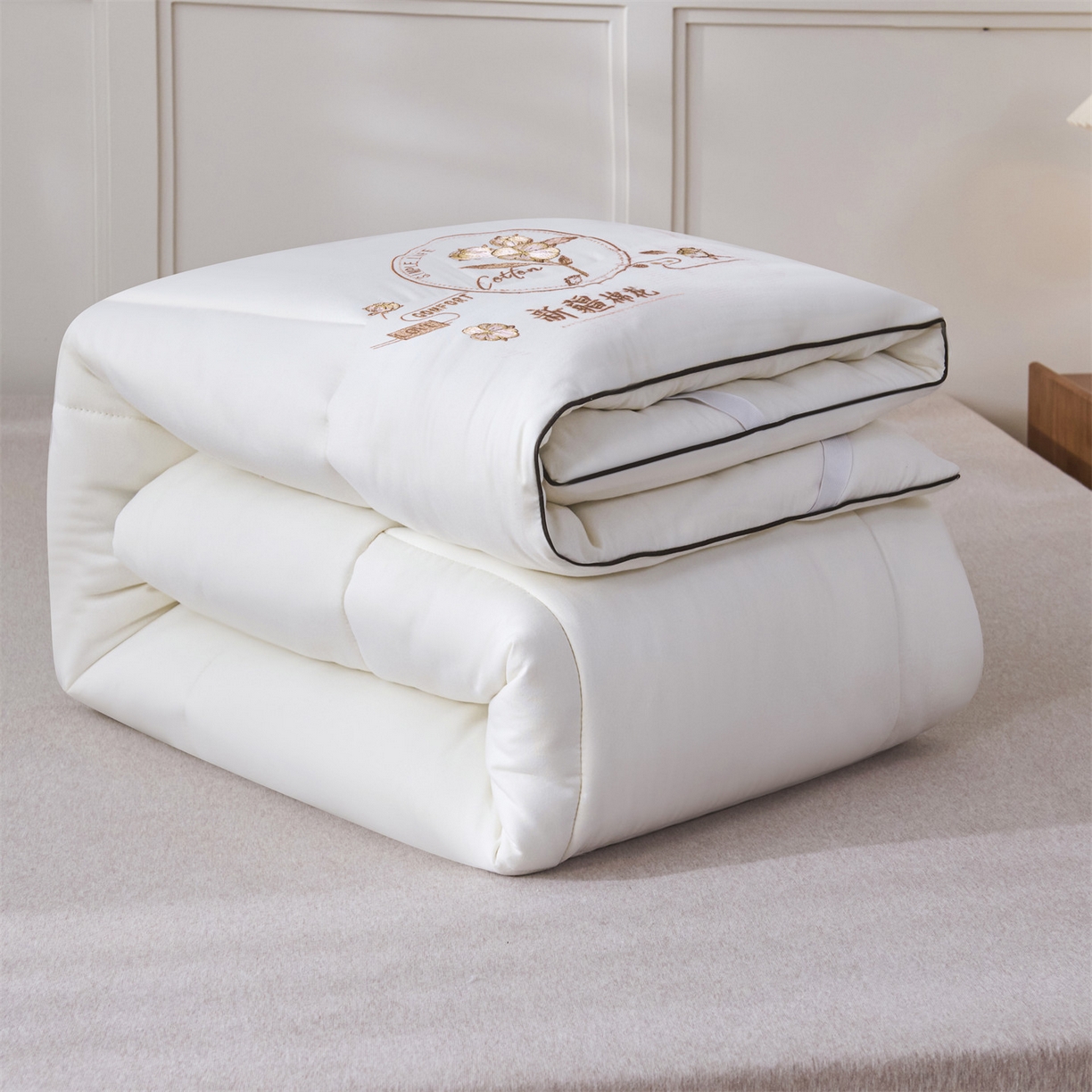 91家纺网 家纺一手货源 找家纺 （总）满圆红家纺 2025新款刺绣款A类51%新疆棉花床褥垫软垫棉絮垫子床褥垫子（提供买家秀）