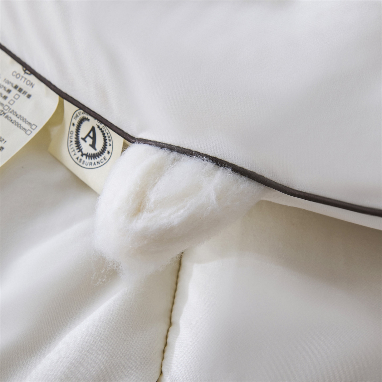 91家纺网 家纺一手货源 找家纺 满圆红家纺 2025新款刺绣款A类51%新疆棉花床褥垫软垫棉絮垫子床褥垫子（提供买家秀） 纯色-米白