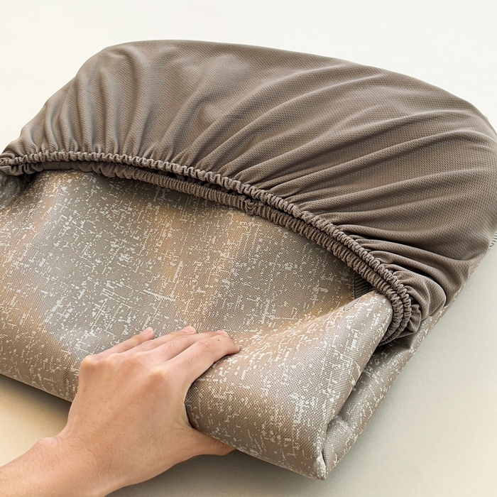 91家纺网 家纺一手货源 找家纺 小叮当家纺仓储工厂店 2025新款凉感三明治冰丝席凉席-芳华系列-床笠款-版本二 芳华床笠-卡通小象（咖）