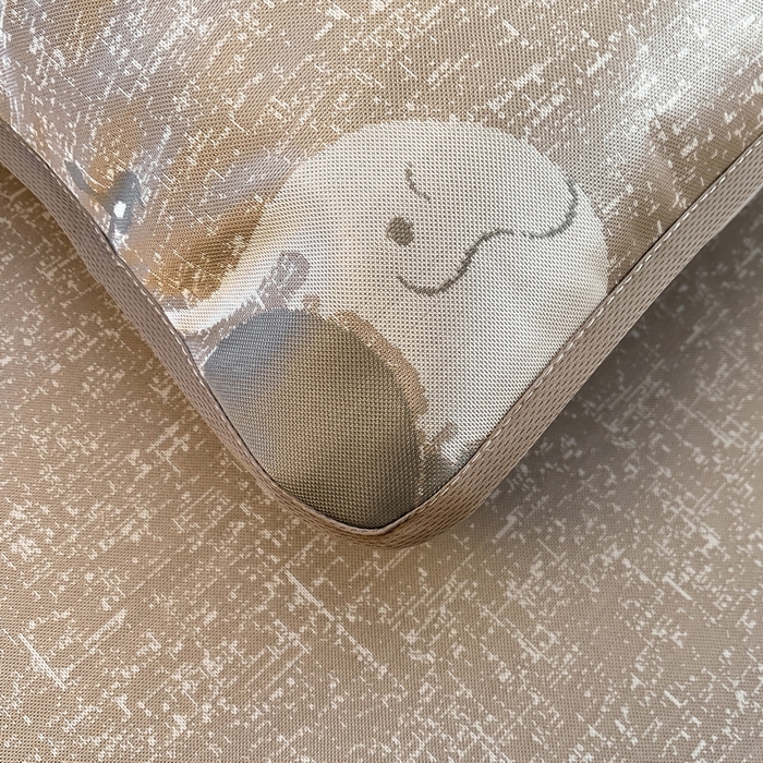 91家纺网 家纺一手货源 找家纺 小叮当家纺仓储工厂店 2025新款凉感三明治冰丝席凉席-芳华系列-床笠款-版本二 芳华床笠-卡通小象（咖）