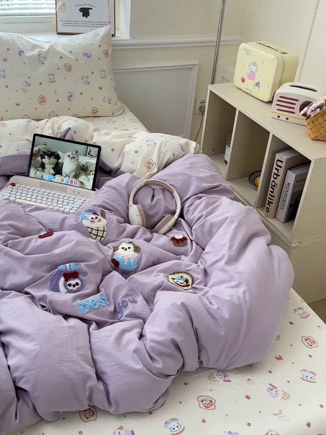 91家纺网 家纺一手货源 找家纺 奈颜 2025新款爆款水洗云朵棉毛巾绣四件套 星黛公主