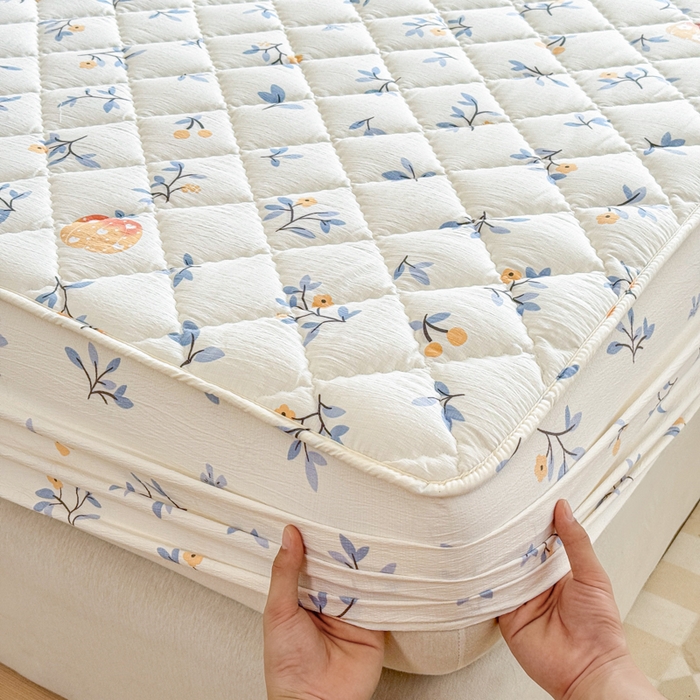 91家纺网 家纺一手货源 找家纺 曼陀罗 2025新款床笠床笠单品床笠单件单床笠 恬趣-蓝