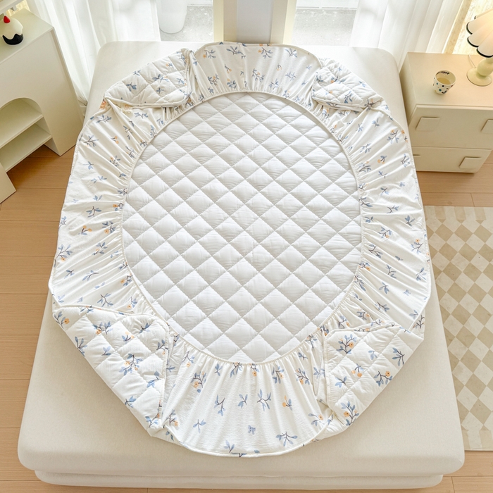 91家纺网 家纺一手货源 找家纺 曼陀罗 2025新款床笠床笠单品床笠单件单床笠 恬趣-蓝