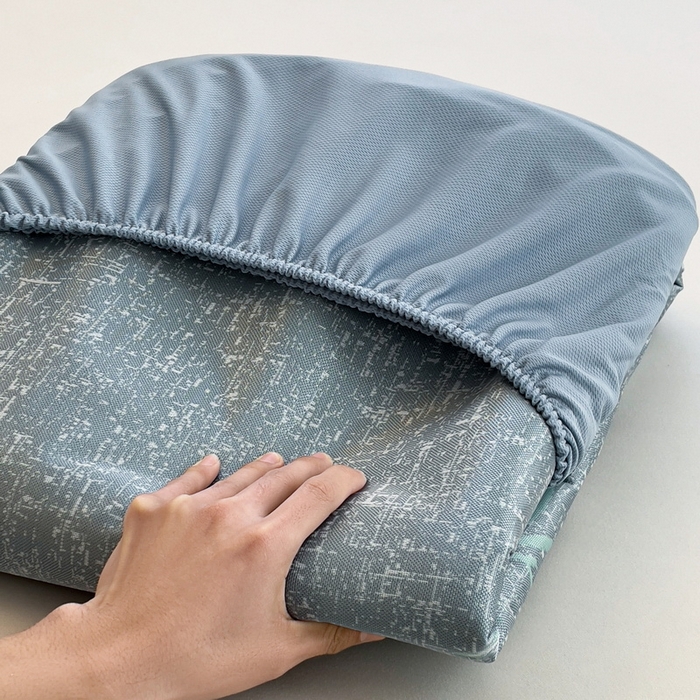 91家纺网 家纺一手货源 找家纺 小叮当家纺仓储工厂店 2025新款凉感三明治冰丝席凉席-芳华系列-床笠款-版本二 芳华床笠-卡通小象（蓝）