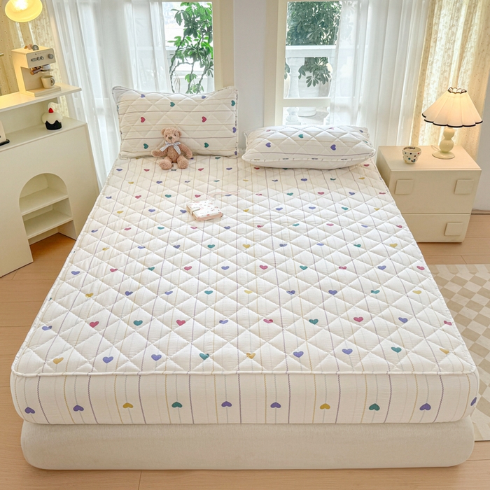 91家纺网 家纺一手货源 找家纺 曼陀罗 2025新款床笠床笠单品床笠单件单床笠 小心心