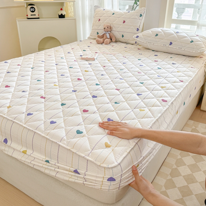 91家纺网 家纺一手货源 找家纺 曼陀罗 2025新款床笠床笠单品床笠单件单床笠 小心心