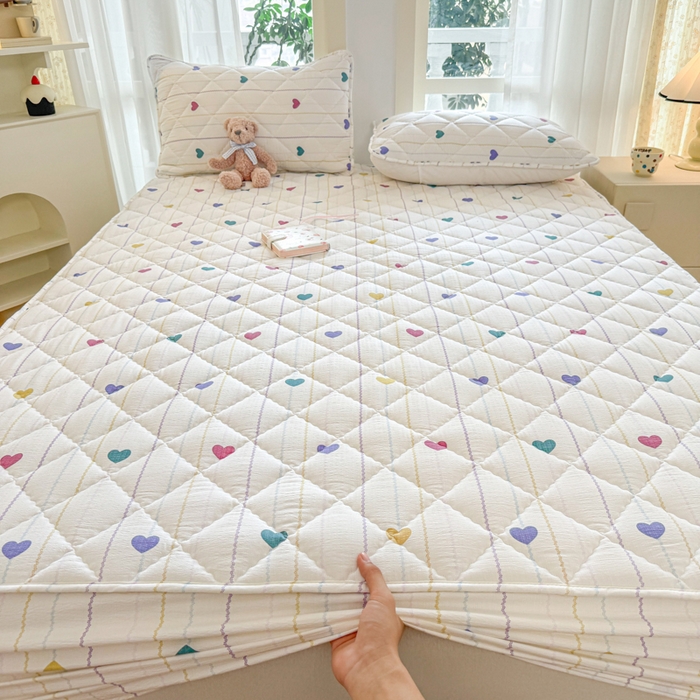 91家纺网 家纺一手货源 找家纺 曼陀罗 2025新款床笠床笠单品床笠单件单床笠 小心心