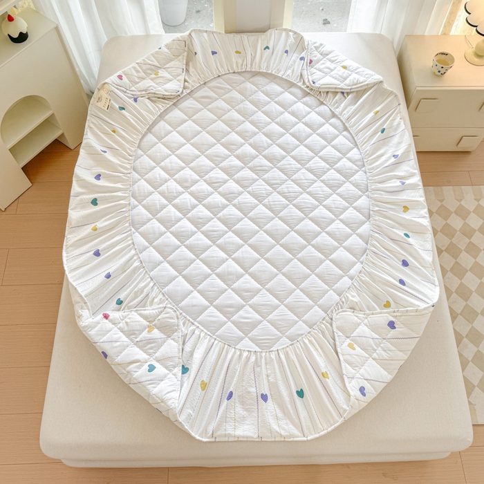 91家纺网 家纺一手货源 找家纺 曼陀罗 2025新款床笠床笠单品床笠单件单床笠 小心心