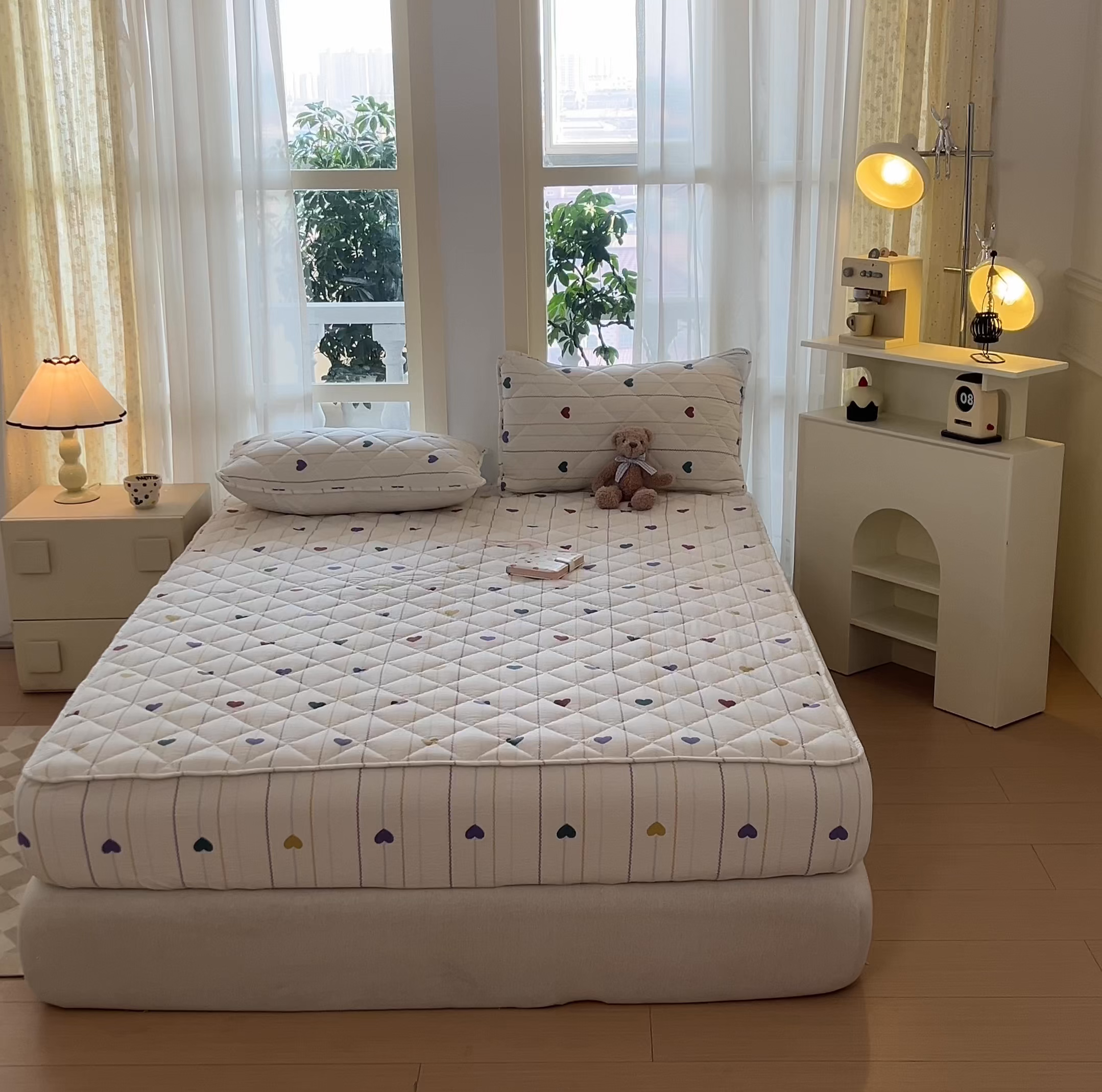 91家纺网 家纺一手货源 找家纺 曼陀罗 2025新款床笠床笠单品床笠单件单床笠 小心心