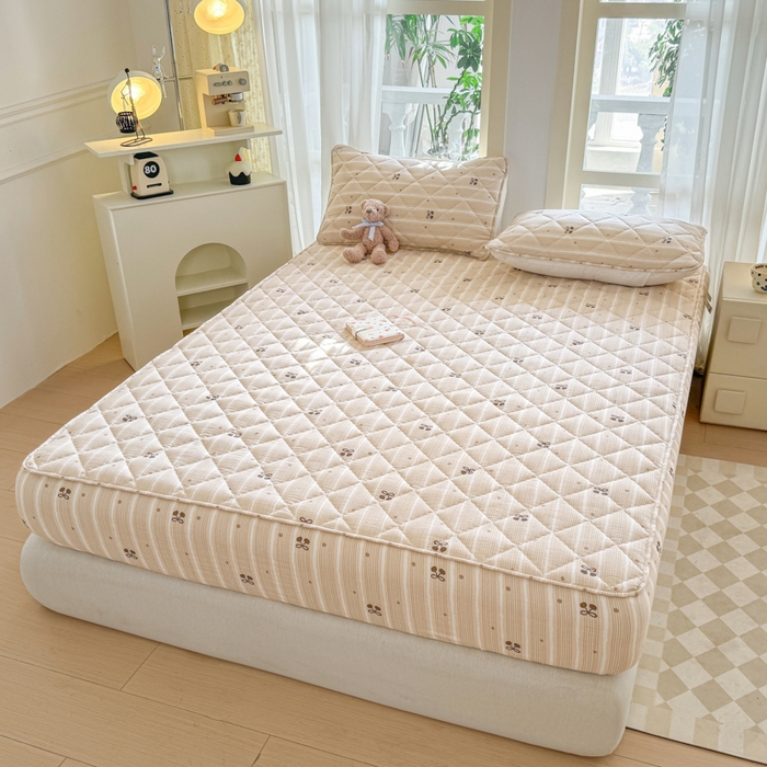 91家纺网 家纺一手货源 找家纺 曼陀罗 2025新款床笠床笠单品床笠单件单床笠 樱桃点点