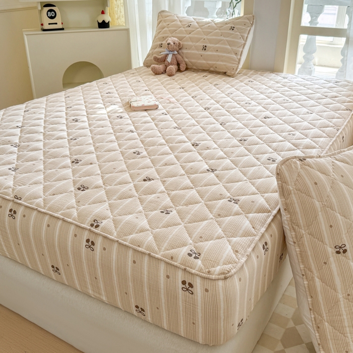 91家纺网 家纺一手货源 找家纺 曼陀罗 2025新款床笠床笠单品床笠单件单床笠 樱桃点点