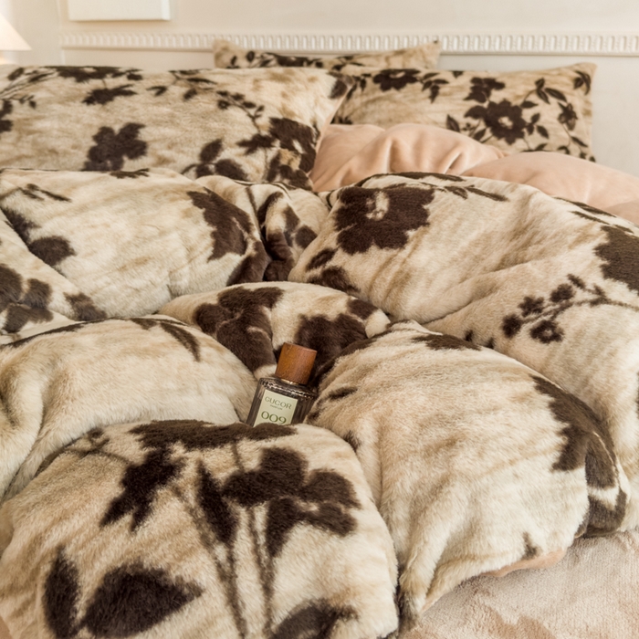 91家纺网 家纺一手货源 找家纺 橘子家 2025新款轻奢兔绒高克重四件套 古奈