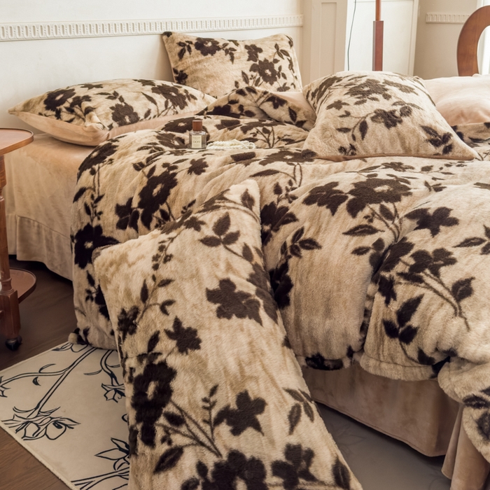 91家纺网 家纺一手货源 找家纺 橘子家 2025新款轻奢兔绒高克重四件套 古奈