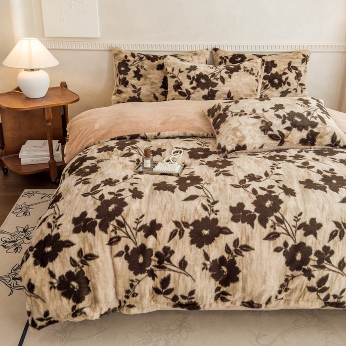 91家纺网 家纺一手货源 找家纺 橘子家 2025新款轻奢兔绒高克重四件套 古奈