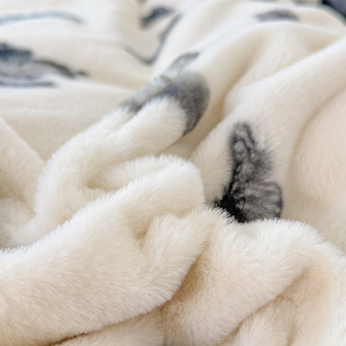 91家纺网 家纺一手货源 找家纺 橘子家 2025新款轻奢兔绒高克重四件套 蝴蝶