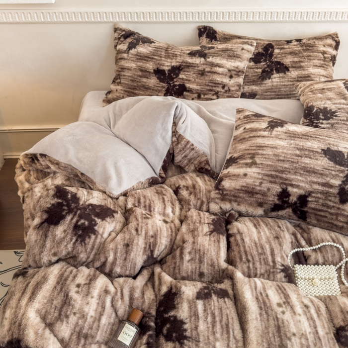 91家纺网 家纺一手货源 找家纺 橘子家 2025新款轻奢兔绒高克重四件套 华尔兹