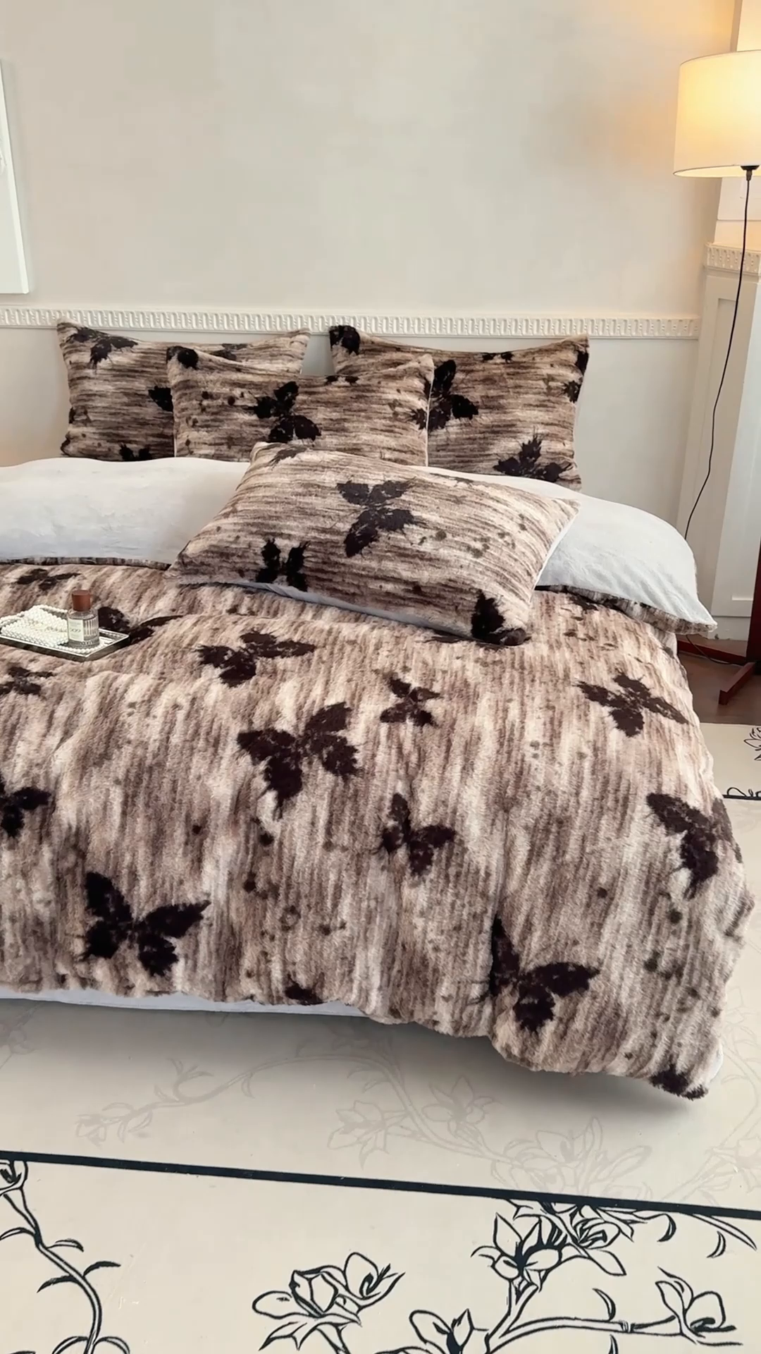 91家纺网 家纺一手货源 找家纺 橘子家 2025新款轻奢兔绒高克重四件套 华尔兹