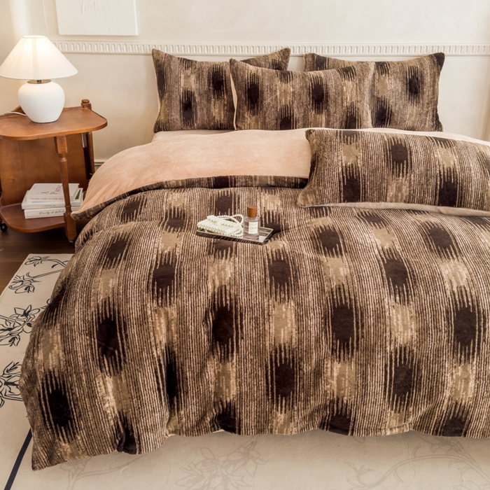 91家纺网 家纺一手货源 找家纺 橘子家 2025新款轻奢兔绒高克重四件套 锦瑟