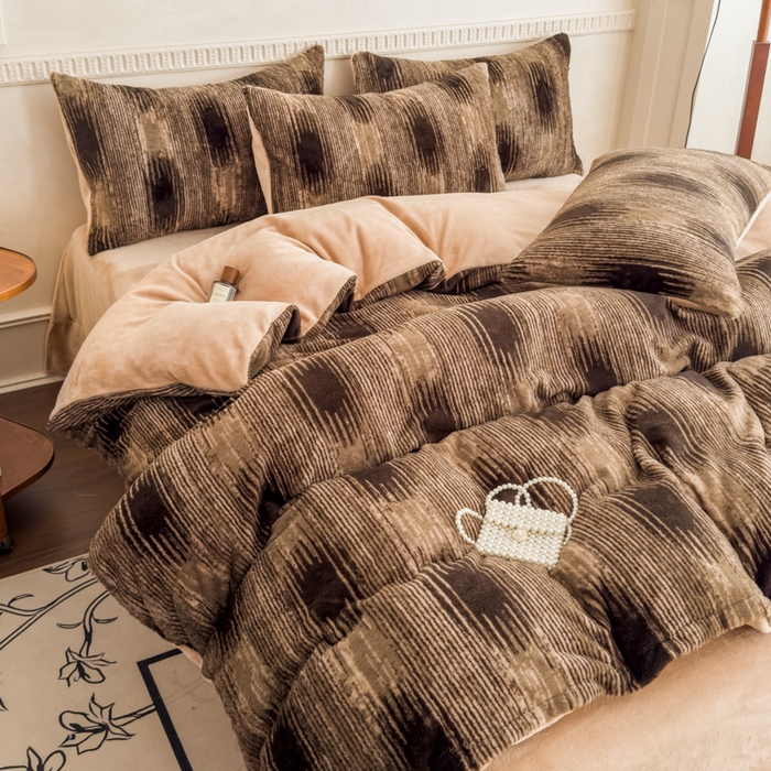 91家纺网 家纺一手货源 找家纺 橘子家 2025新款轻奢兔绒高克重四件套 锦瑟